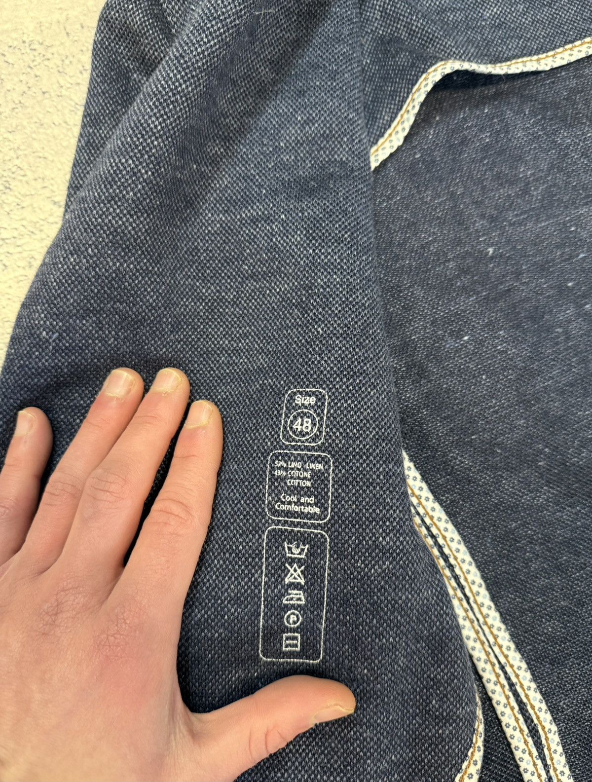 Circolo 1901 Circolo 1911 Men Linen Cotton Blazer EU48 Navy Slim Jacket Size 38R - 11 Thumbnail