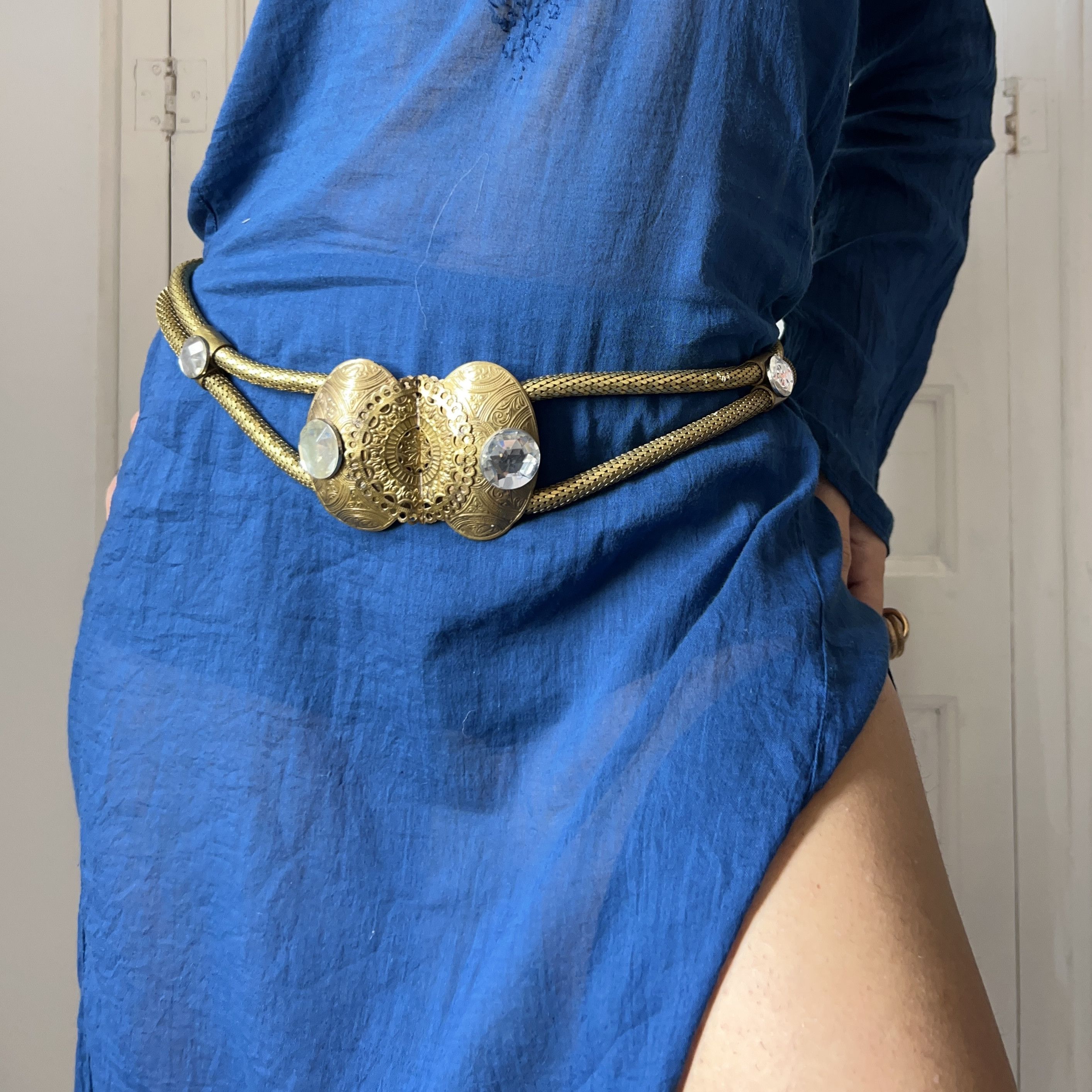 Vintage Vintage 80s Gold Mesh Snake Chain Belt Size ONE SIZE - 1 Thumbnail
