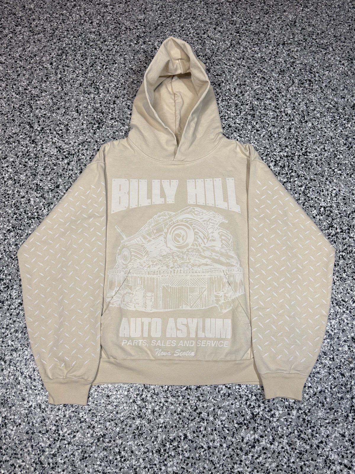 Billy Hill Billy Hill Auto Asylum Diamond Plated Print Hoodie Size M Size US M / EU 48-50 / 2 - 1 Thumbnail