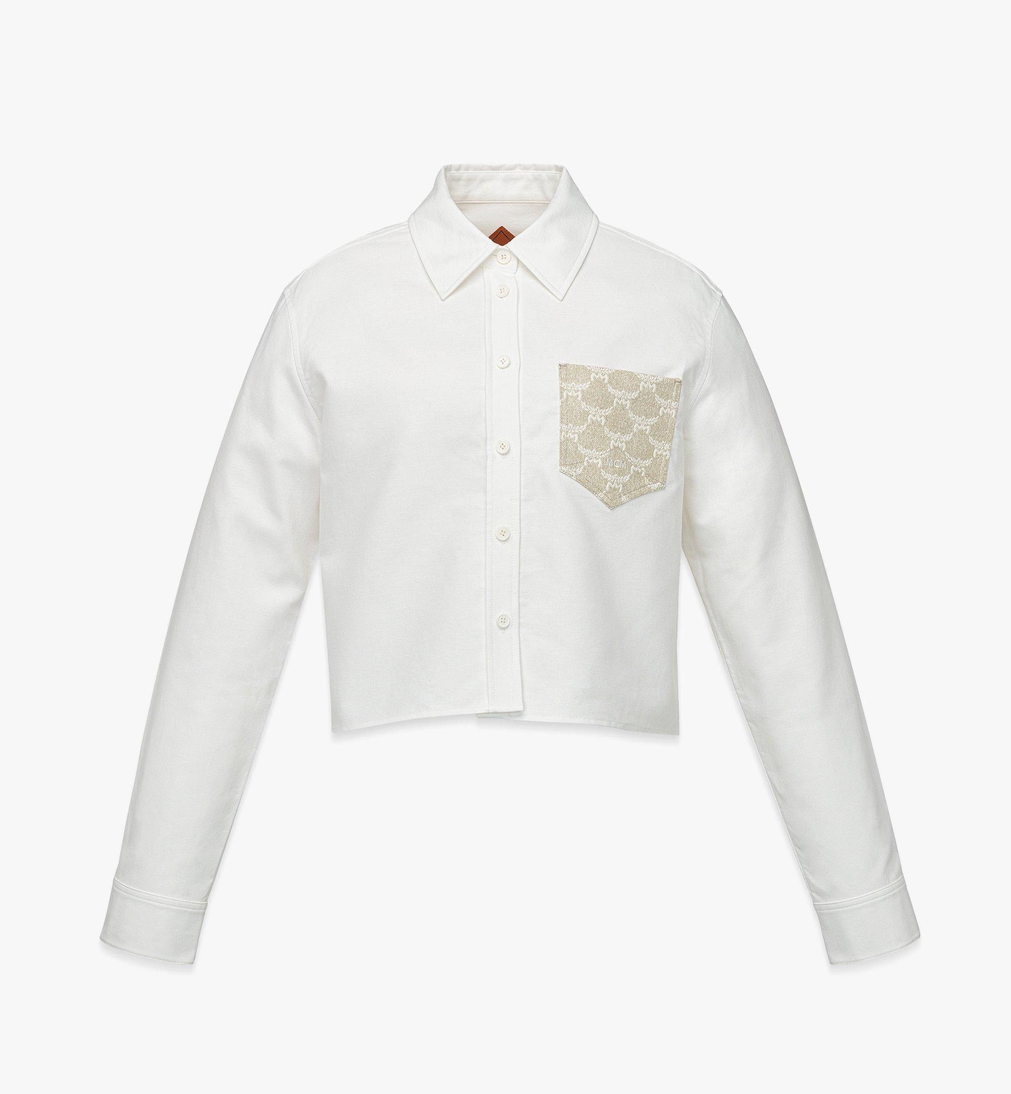 MCM o1mt1gz0725 Cropped Oxford Shirt in White Size XL / US 12-14 / IT 48-50 - 1 Thumbnail