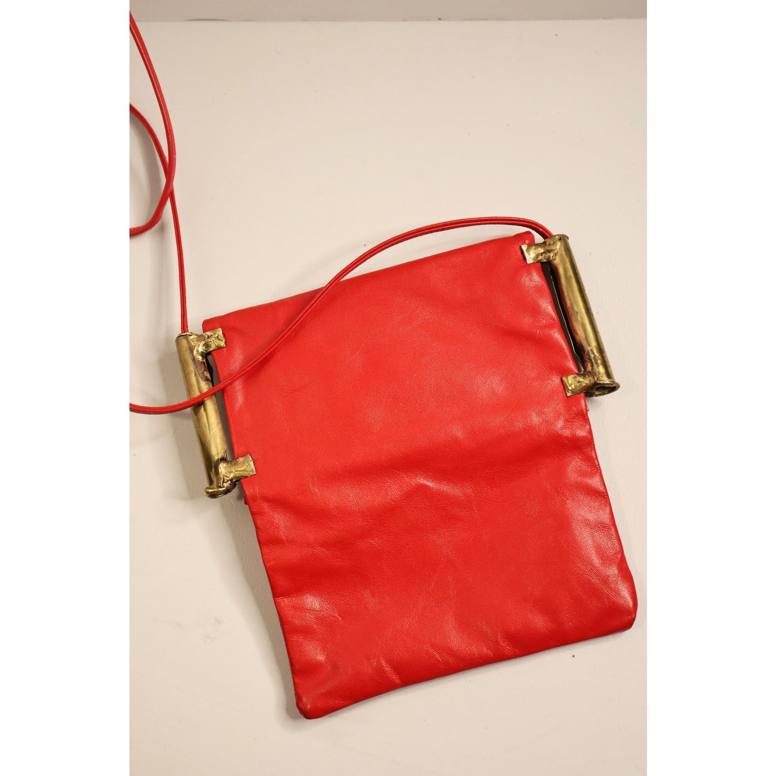 Vintage Carvalho's of Rio 1970s Brutalist Red Leather Amethyst Bag Size ONE SIZE - 7 Thumbnail