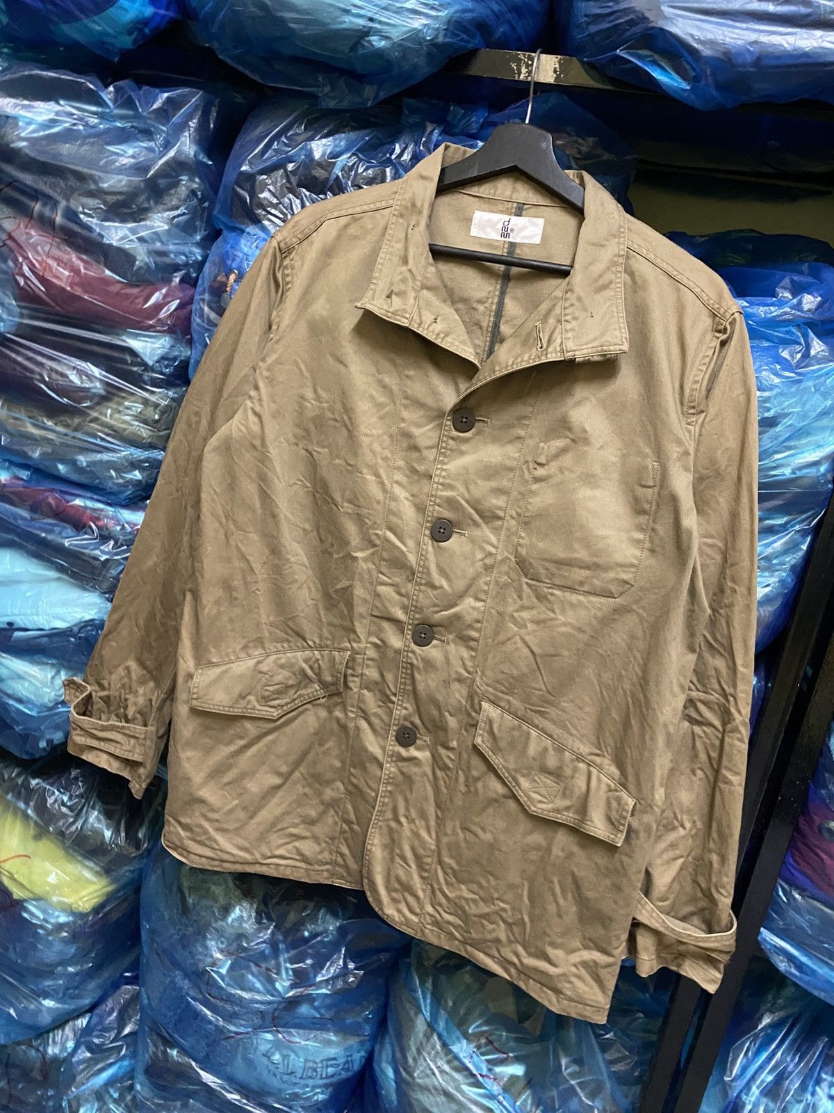 Denime Denime Japan Vintage Khaki Work Jacket –Made in Japan Size US L / EU 52-54 / 3 - 4 Thumbnail