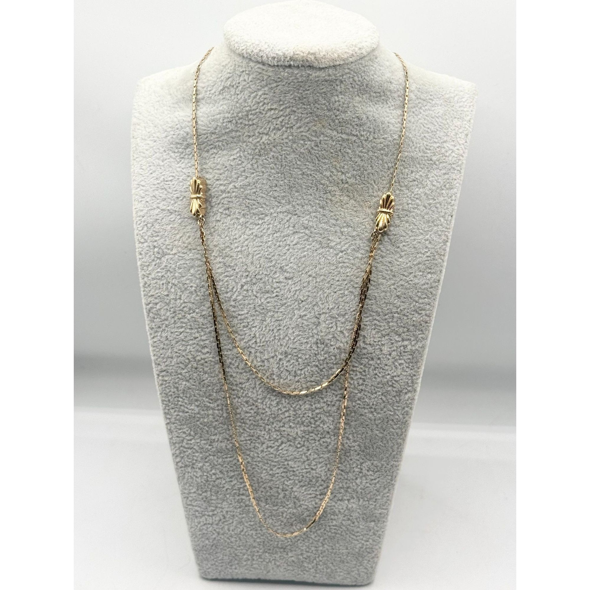 Vintage Vintage gold tone adjustable double chain necklace Size ONE SIZE - 4 Thumbnail