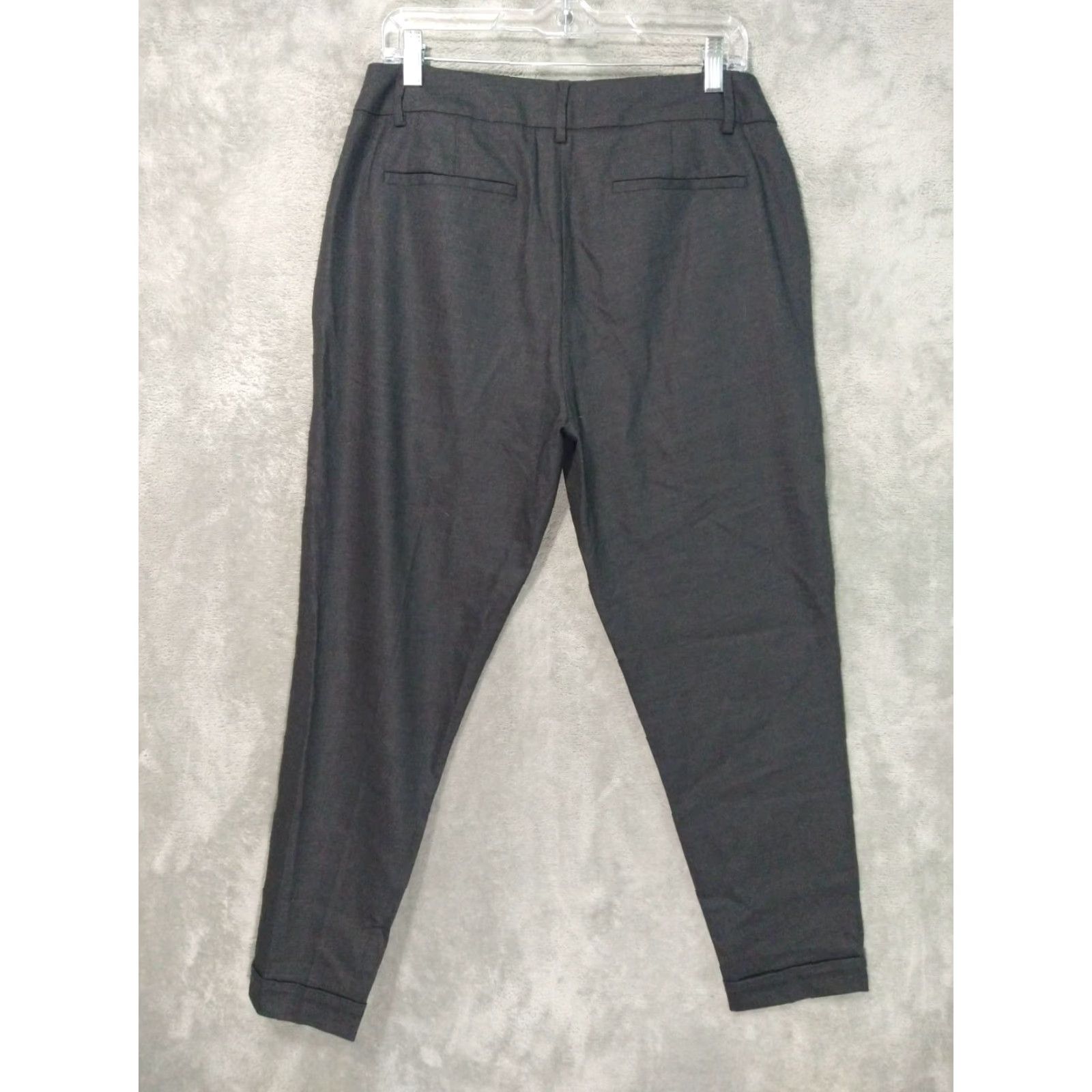 Eileen Fisher Eileen Fisher Pants Womens 10 Gray Wool Slim Taper Leg Trouser Cuffed Stretch Dress Pants Size 32" / US 10 / IT 46 - 2 Thumbnail