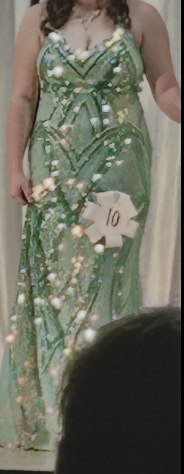 Dillard's Green sequin prom or pageant dress Size XL / US 12-14 / IT 48-50 - 3 Thumbnail