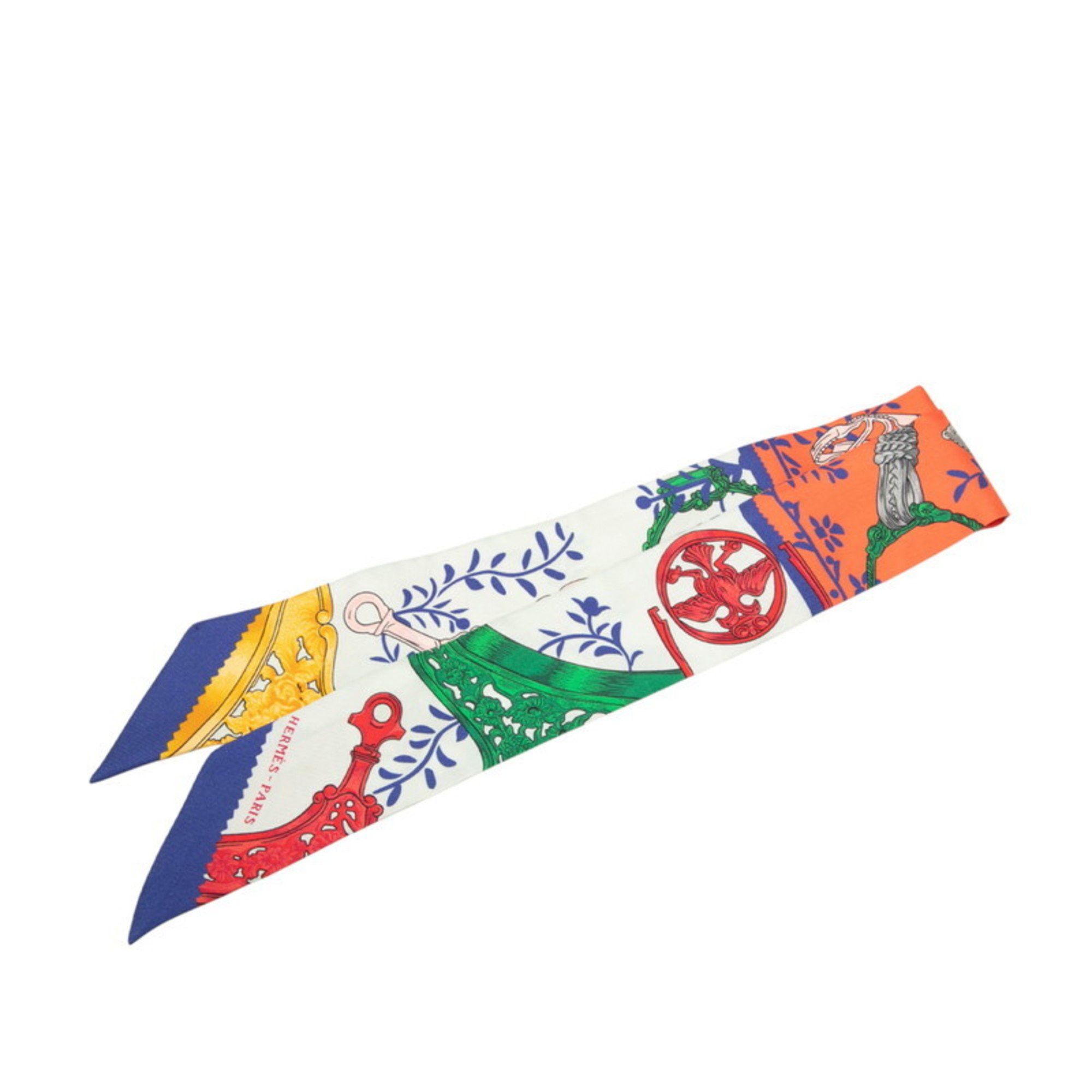 Hermes Hermes Hermès Twilly Etriers Remix Stirrup Scarf, Multicolor Silk, Women's Size ONE SIZE - 1 Thumbnail