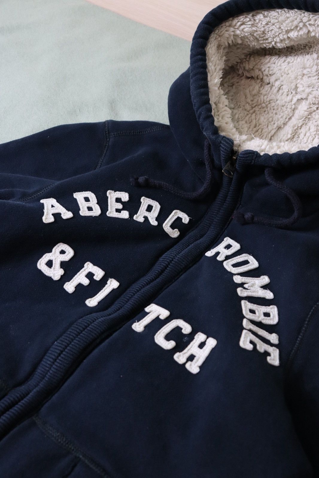 Abercrombie & Fitch Abercrombie & Fitch Vintage Navy Fur Fleece Hoodie y2k Crazy Size US M / EU 48-50 / 2 - 6 Thumbnail