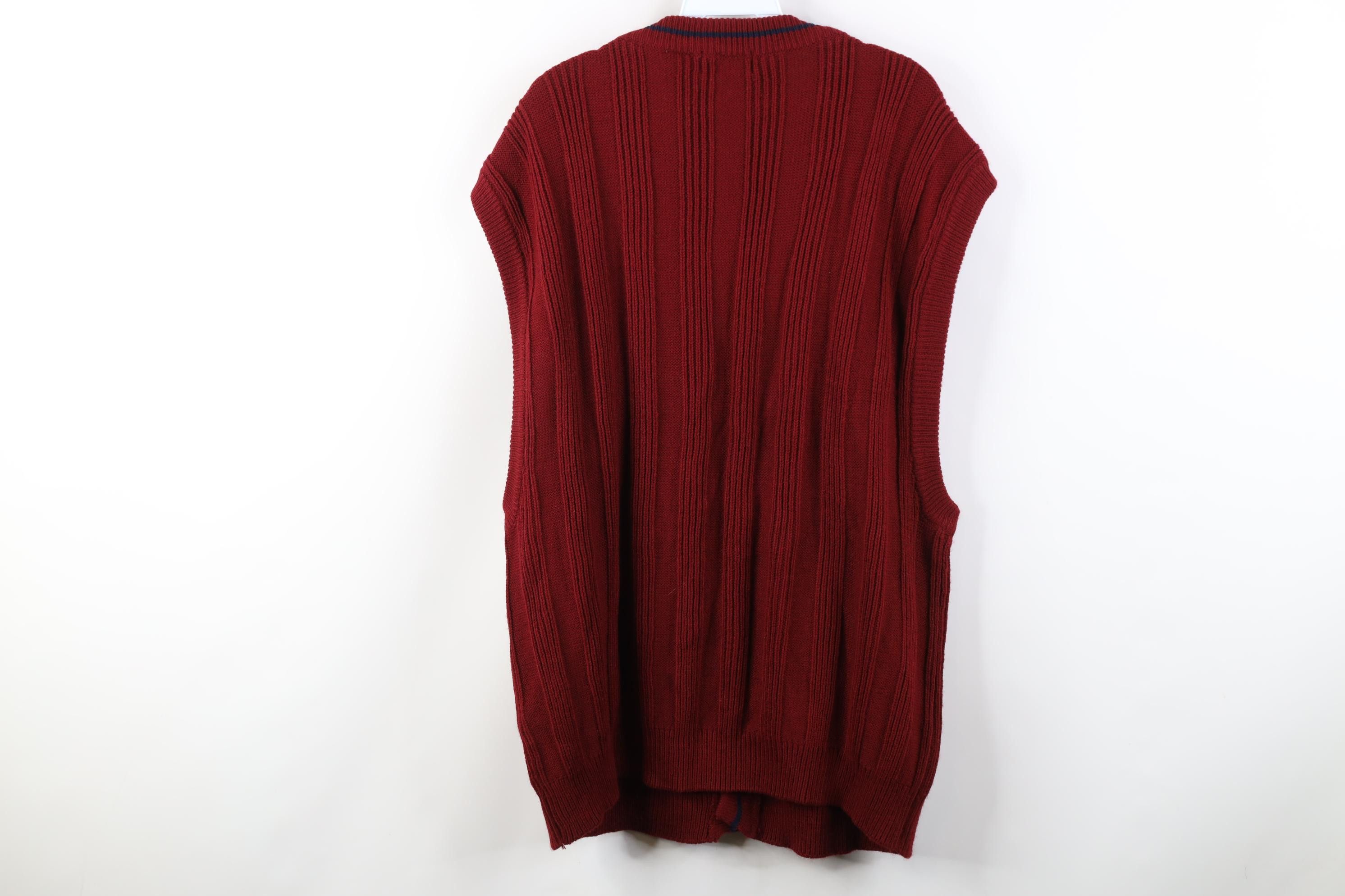 Vintage Vintage 90s Streetwear Ribbed Knit Cardigan Sweater Vest Size US XL / EU 56 / 4 - 6 Thumbnail