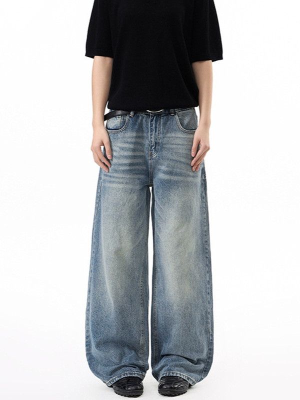 Japanese Brand American Retro Street Jeans with Whiskering (Cleanfit) Size US 32 / EU 48 - 1 Thumbnail