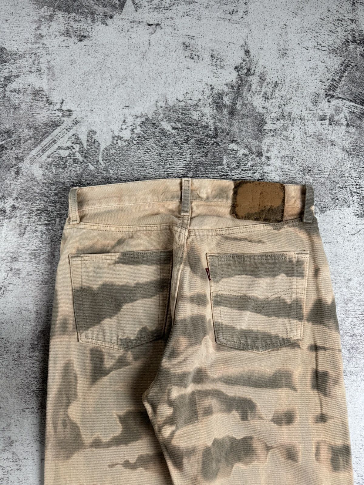 Levi's LEVI’S VINTAGE W30 L32 CUSTOM 1 OF 1 TIE DYE STRIPED DENIM STRAIGHT JEANS TROUSERS Size 30" / US 8 / IT 44 - 7 Thumbnail
