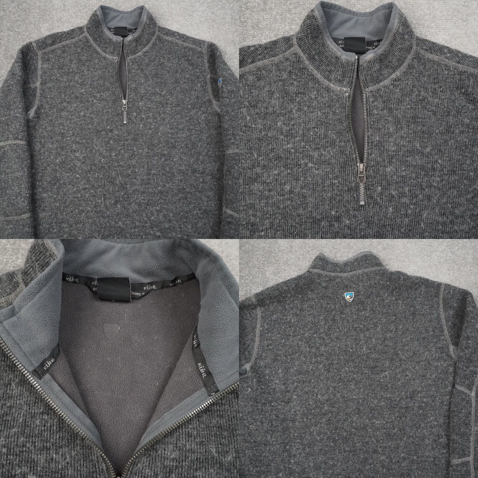 Vintage Kuhl Sweater Mens Medium Wool Pullover 1/4 Zip Gray Knit Style Regular Size US M / EU 48-50 / 2 - 8 Thumbnail