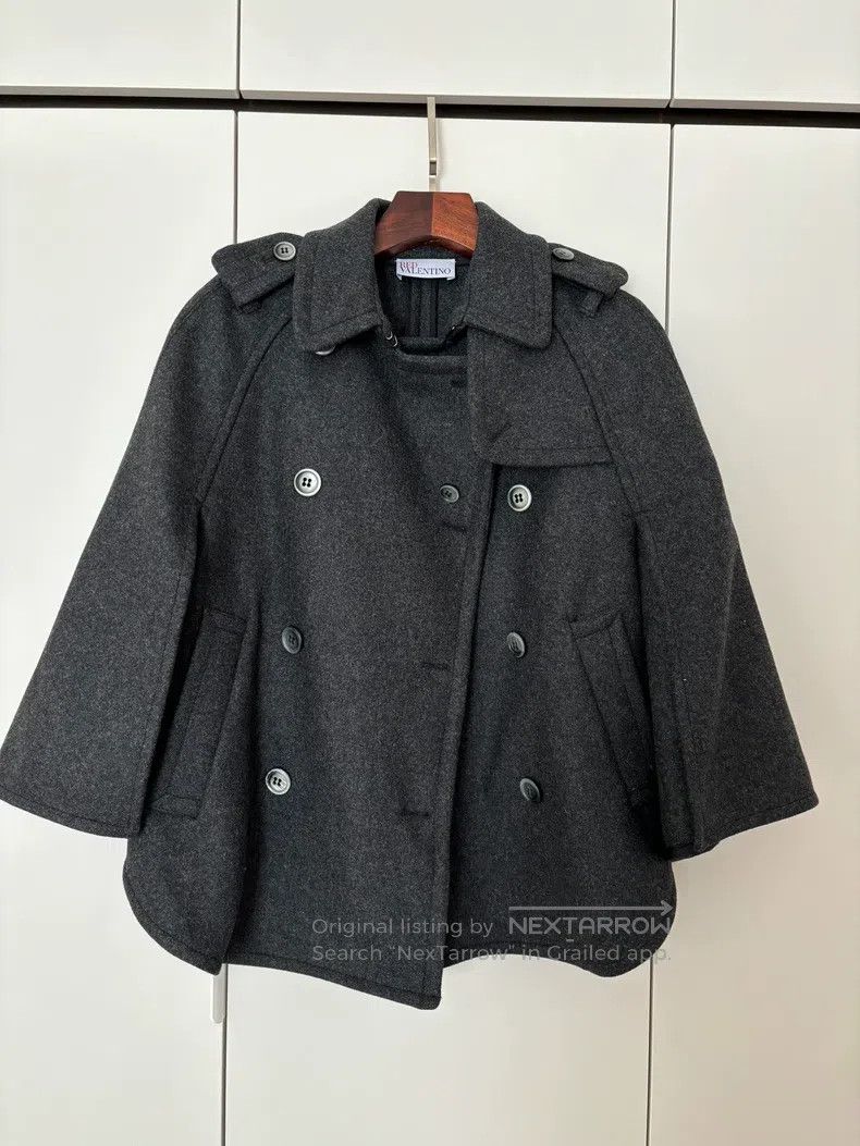 Valentino Valentino Gray woolen cape coat Size S / US 4 / IT 40 - 1 Thumbnail