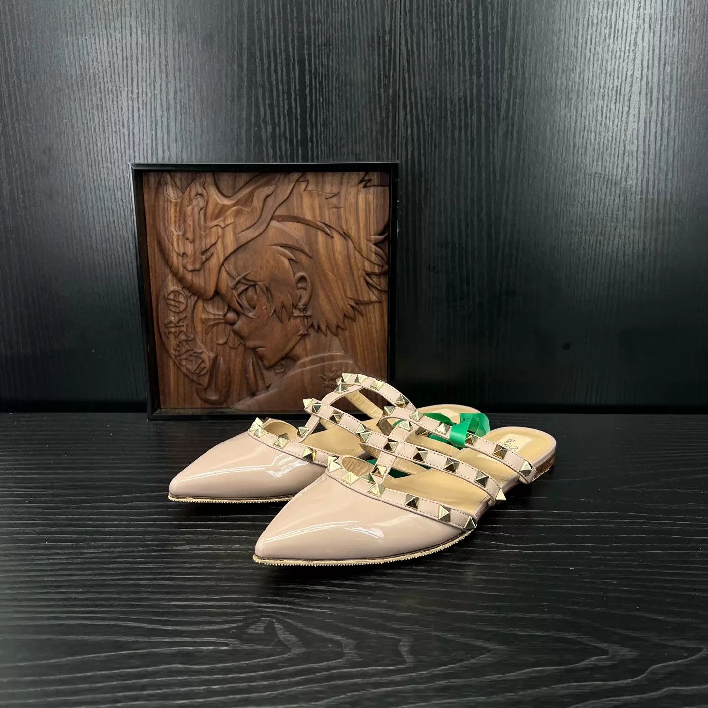 Valentino Valentino Rockstud Nude Pink Slippers 37 Near New Size US 6.5 / IT 36.5 - 1 Thumbnail