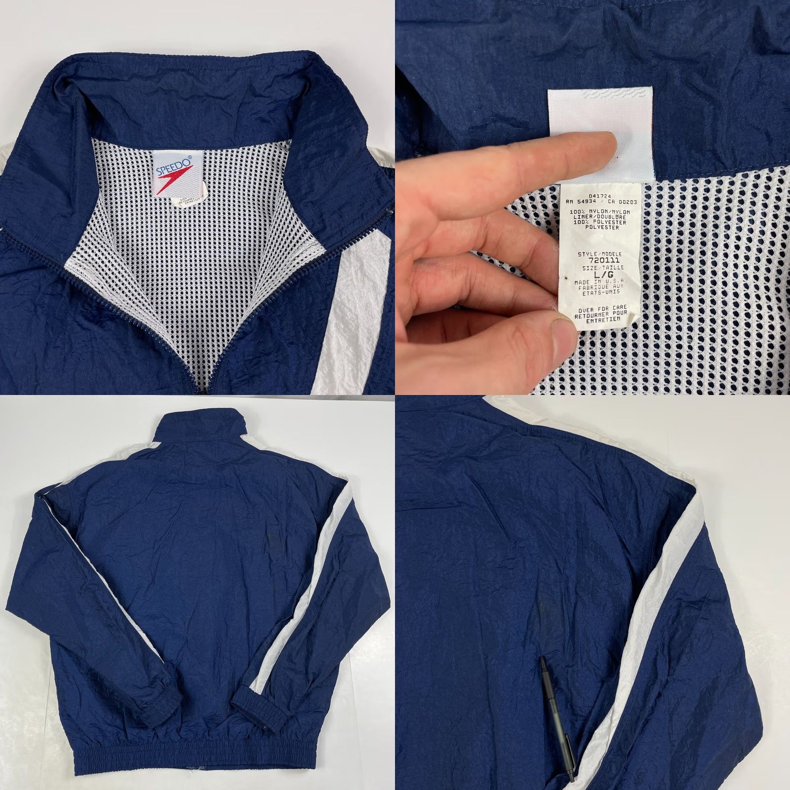 Speedo Speedo 90s Jacket Men Large Blue Softshell Windbreaker Lightweight Size US L / EU 52-54 / 3 - 8 Thumbnail