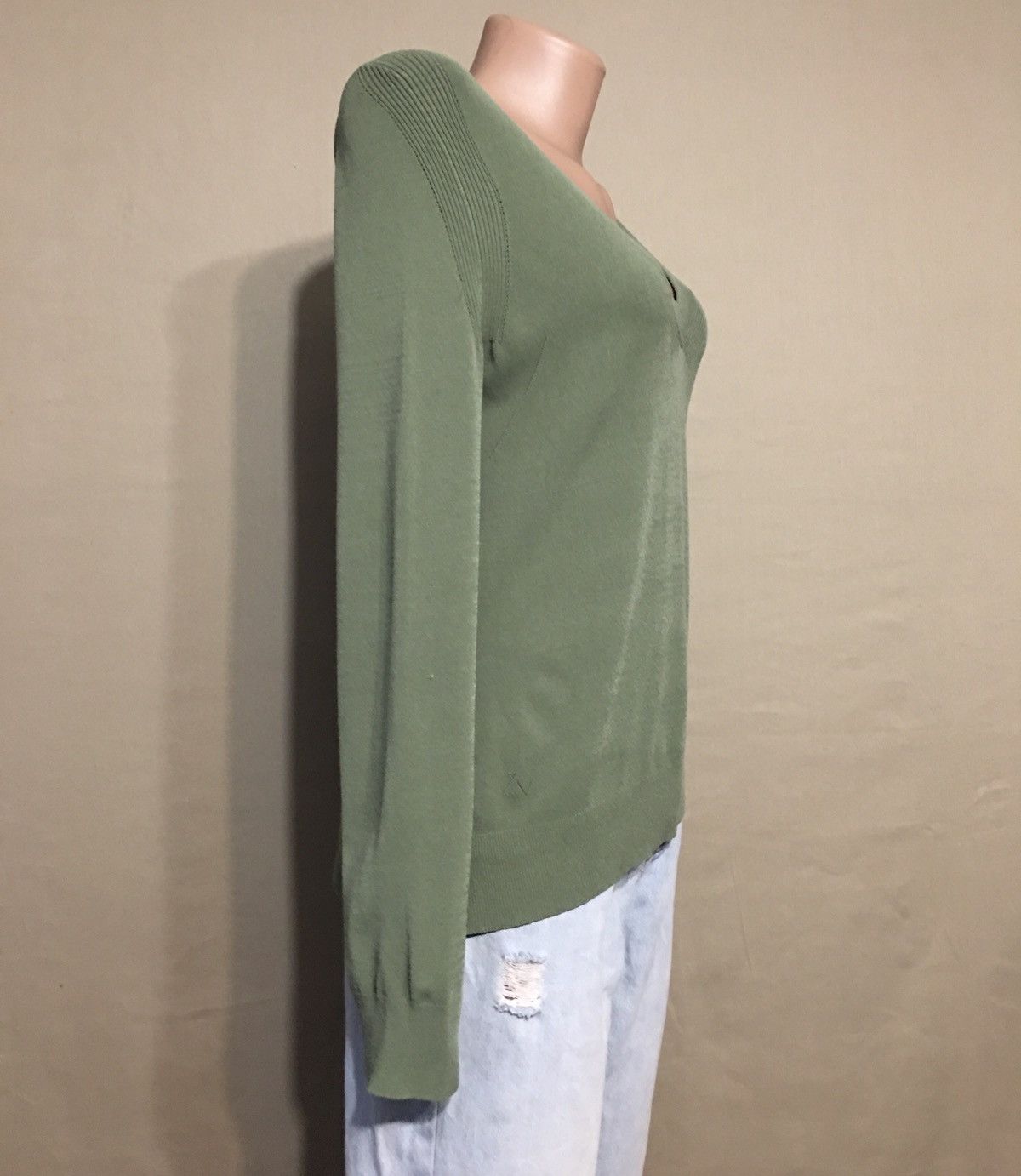 Zadig & Voltaire Zadig & Voltaire Rina V-Neck Olive Green Sweater Size S Size S / US 4 / IT 40 - 6 Thumbnail