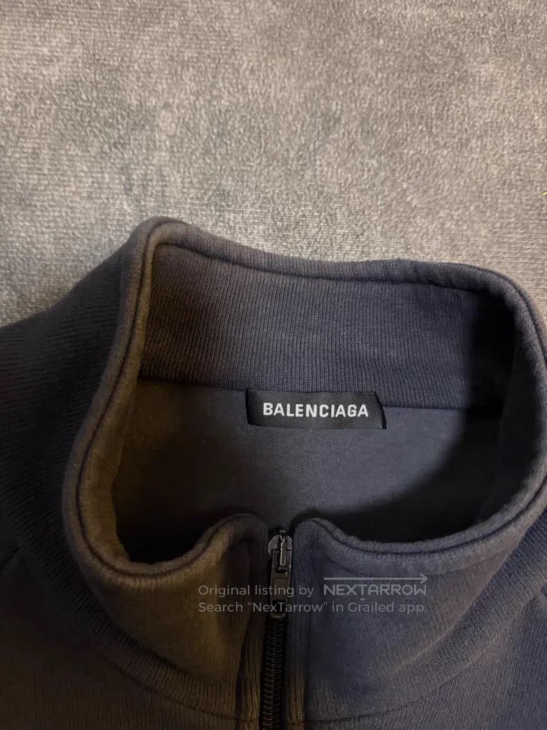 Balenciaga Balenciaga Distressed Flag Half Zip Hoodie Size US L / EU 52-54 / 3 - 3 Thumbnail