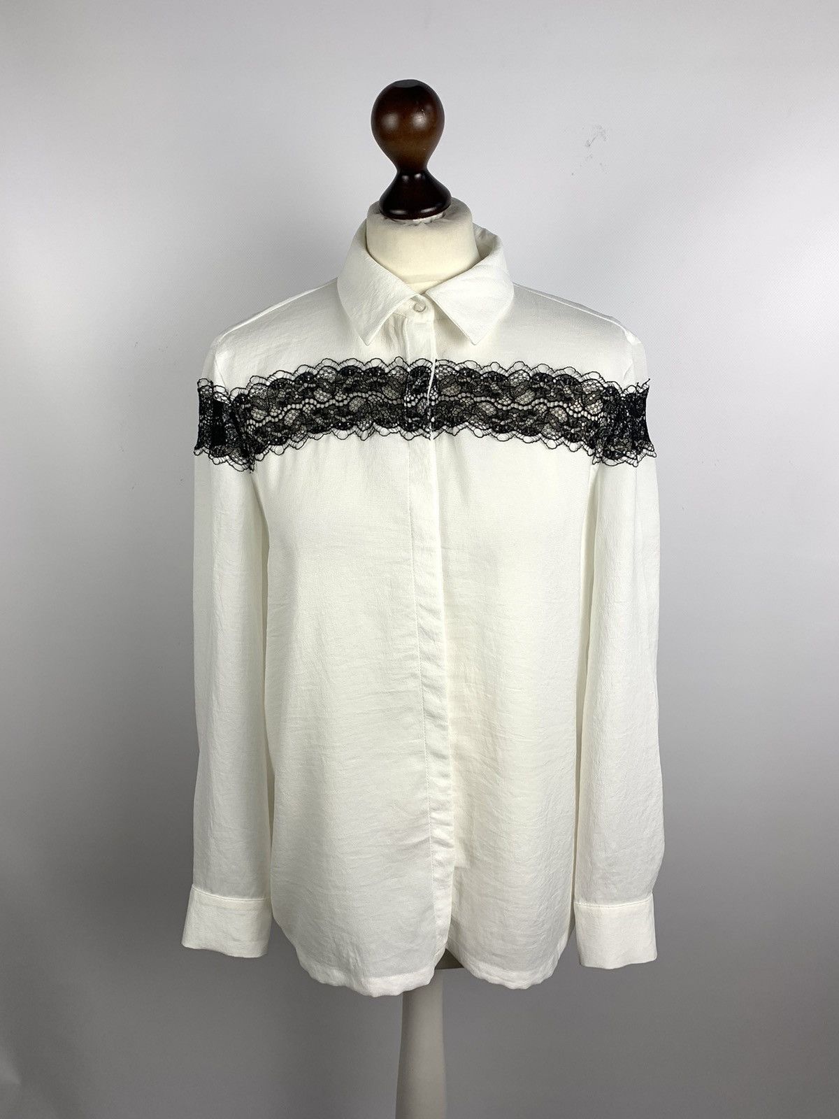 Maje Women’s Maje Crochet Blouse Shirt Long Sleeve Size 2 White Size XS / US 0-2 / IT 36-38 - 1 Thumbnail