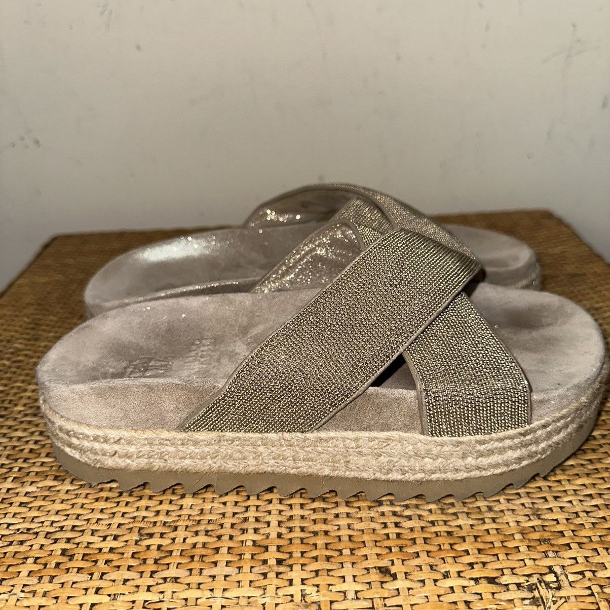 Brunello Cucinelli BRUNELLO CUCINELLI Women 5 Gold Criss Cross Monili Slide Size US 5 / IT 35 - 2 Thumbnail