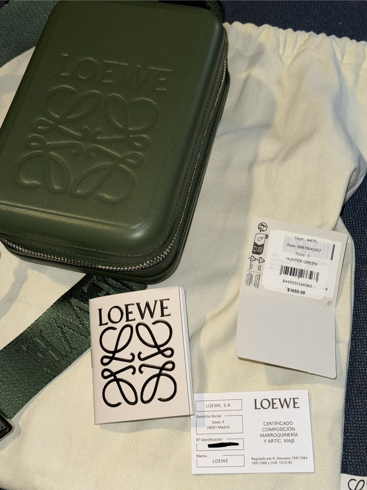 Loewe Loewe Men’s Leather Crossbody Bag - Hunter Green Size ONE SIZE - 7 Thumbnail