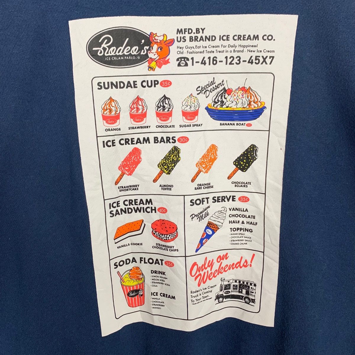 Japanese Brand RODEO CROWNS Ice Cream Graphics Pullover Hoodies #1784-C79 Size US M / EU 48-50 / 2 - 4 Thumbnail