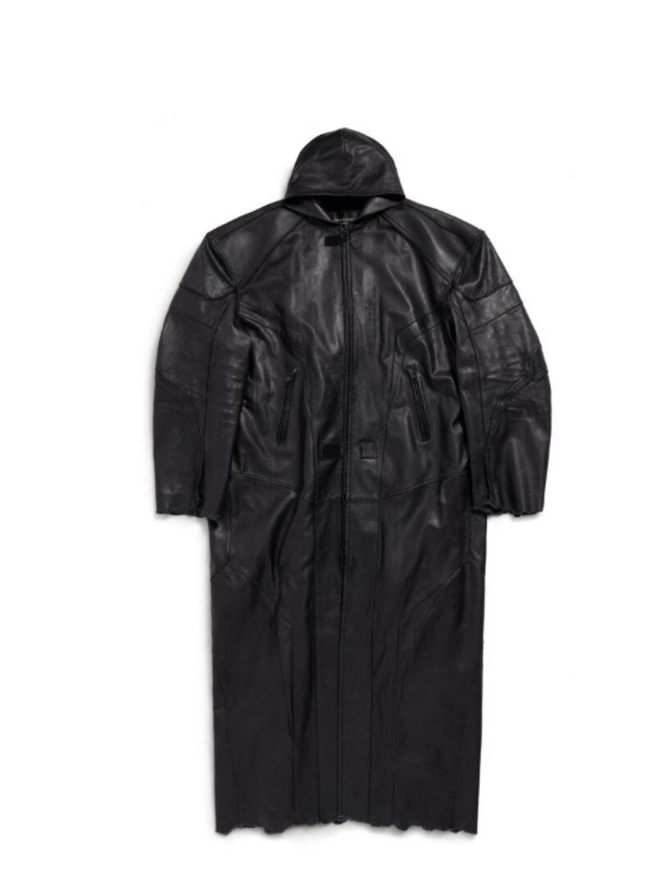 Balenciaga Hooded Moto Biker Long Leather Coat Jacket Size US XL / EU 56 / 4 - 1 Preview