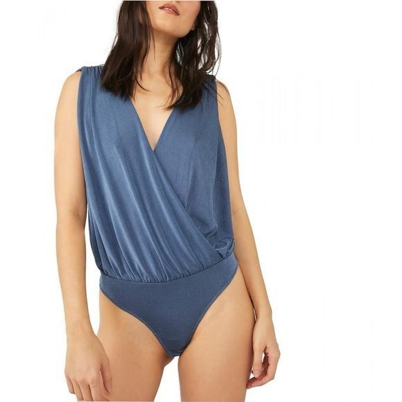 Free People NWT Free People Night Owl Sleeveless Thong Bodysuit In Blue Size M / US 6-8 / IT 42-44 - 2 Thumbnail