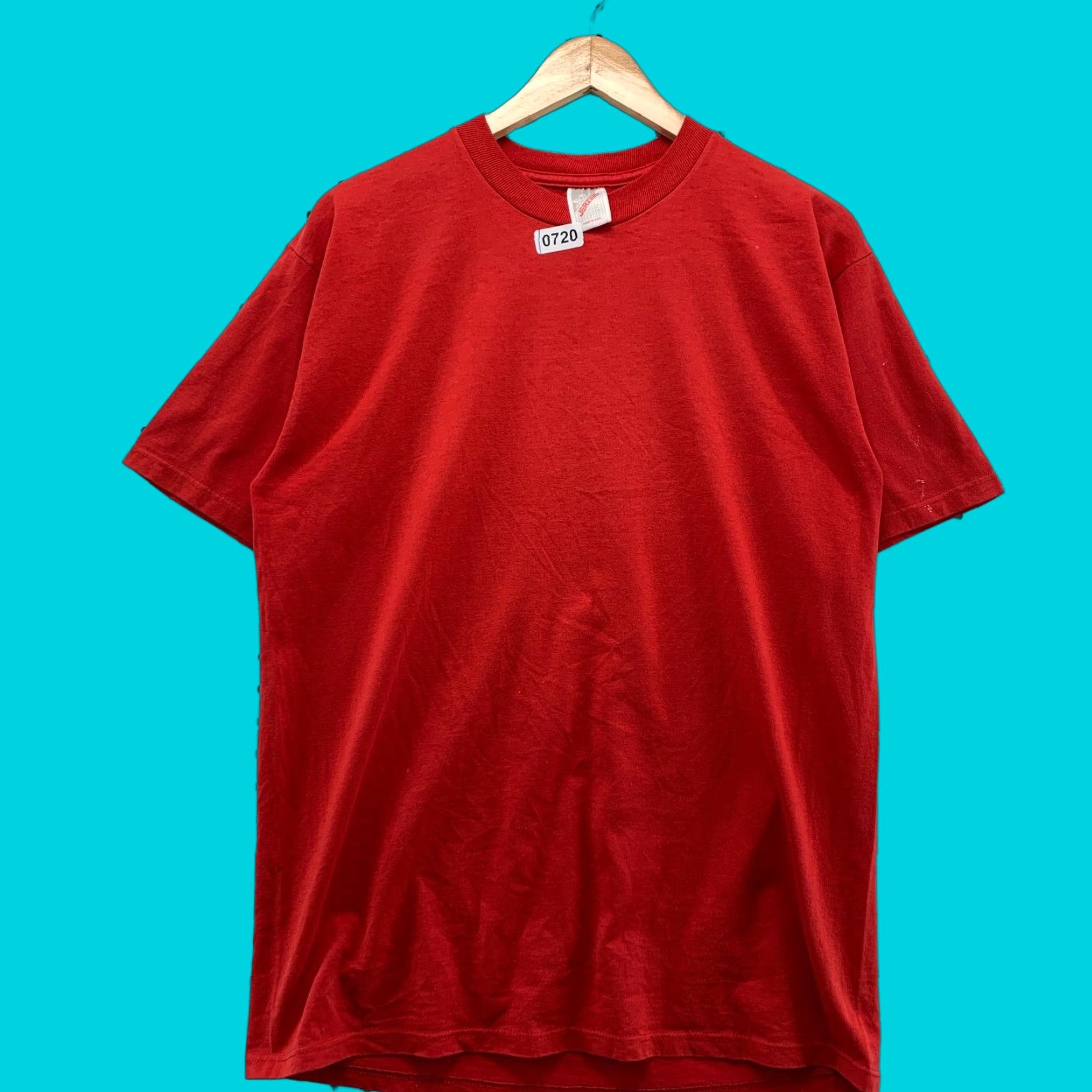 Jerzees VINTAGE Jerzees Shirt Mens L Red 90s Made in USA 50/50 Cotton Blend Crew Neck Short Sleeve T-Shirt Size US L / EU 52-54 / 3 - 1 Thumbnail