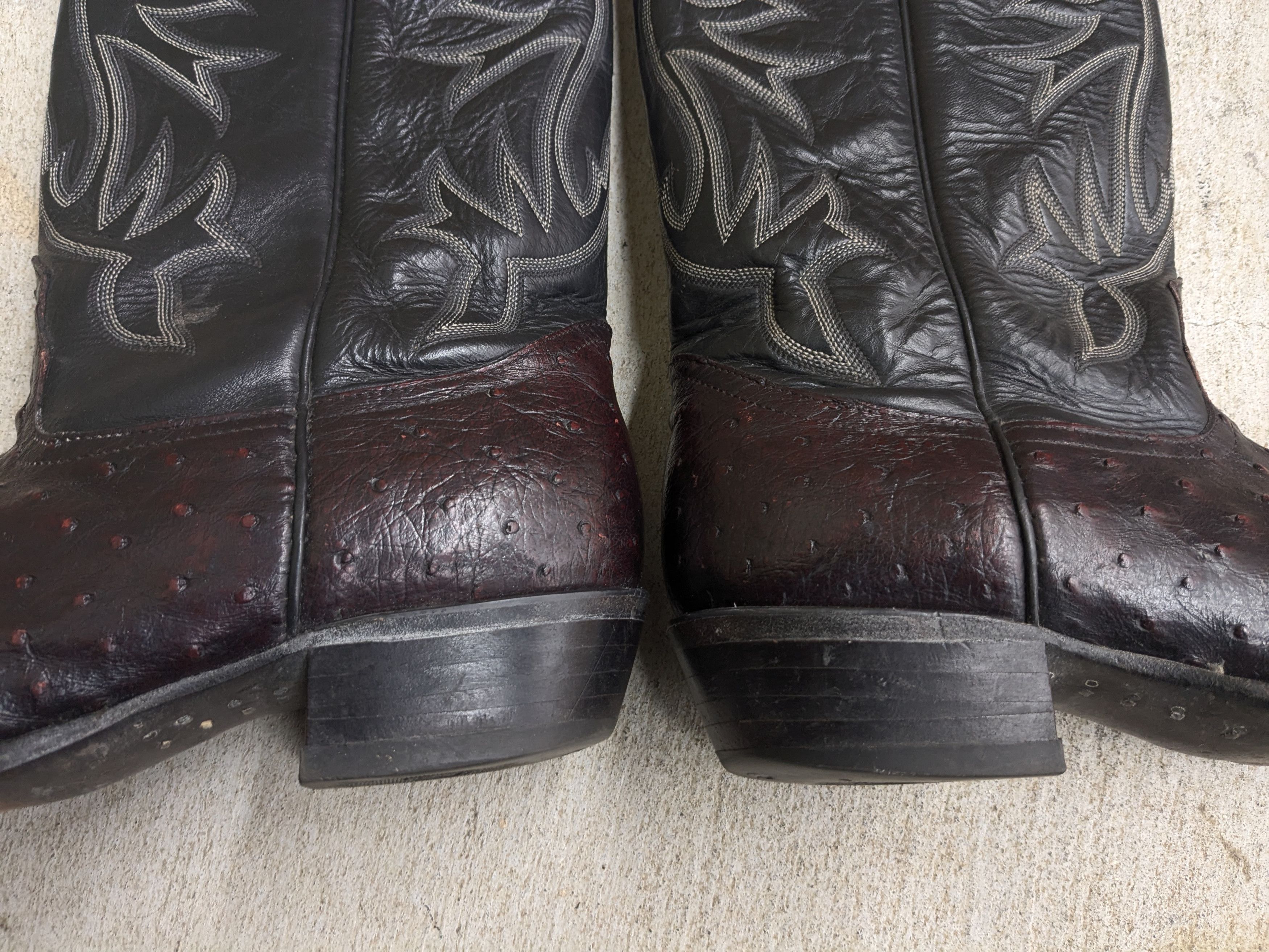 Nocona Cowboy Boots Ostrich Leather 8.5 Exotic Western