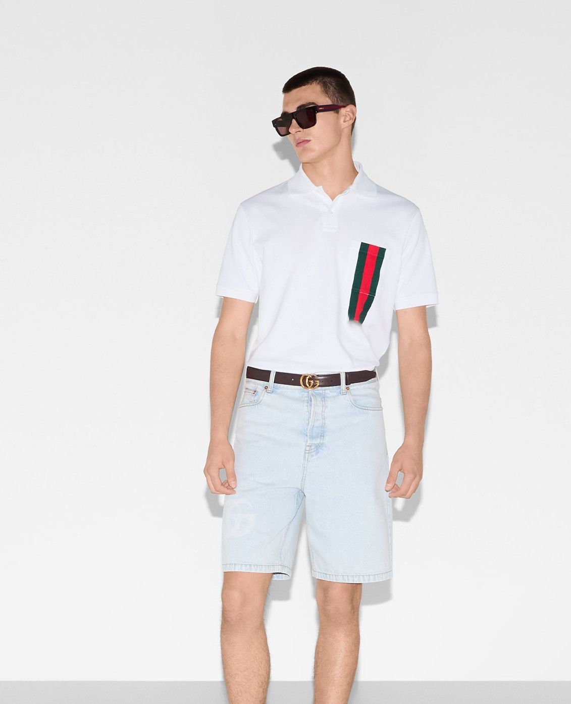 Designer Men’s White Classic Polo Shirt – Short Sleeve Collared Tee Size US L / EU 52-54 / 3 - 4 Thumbnail