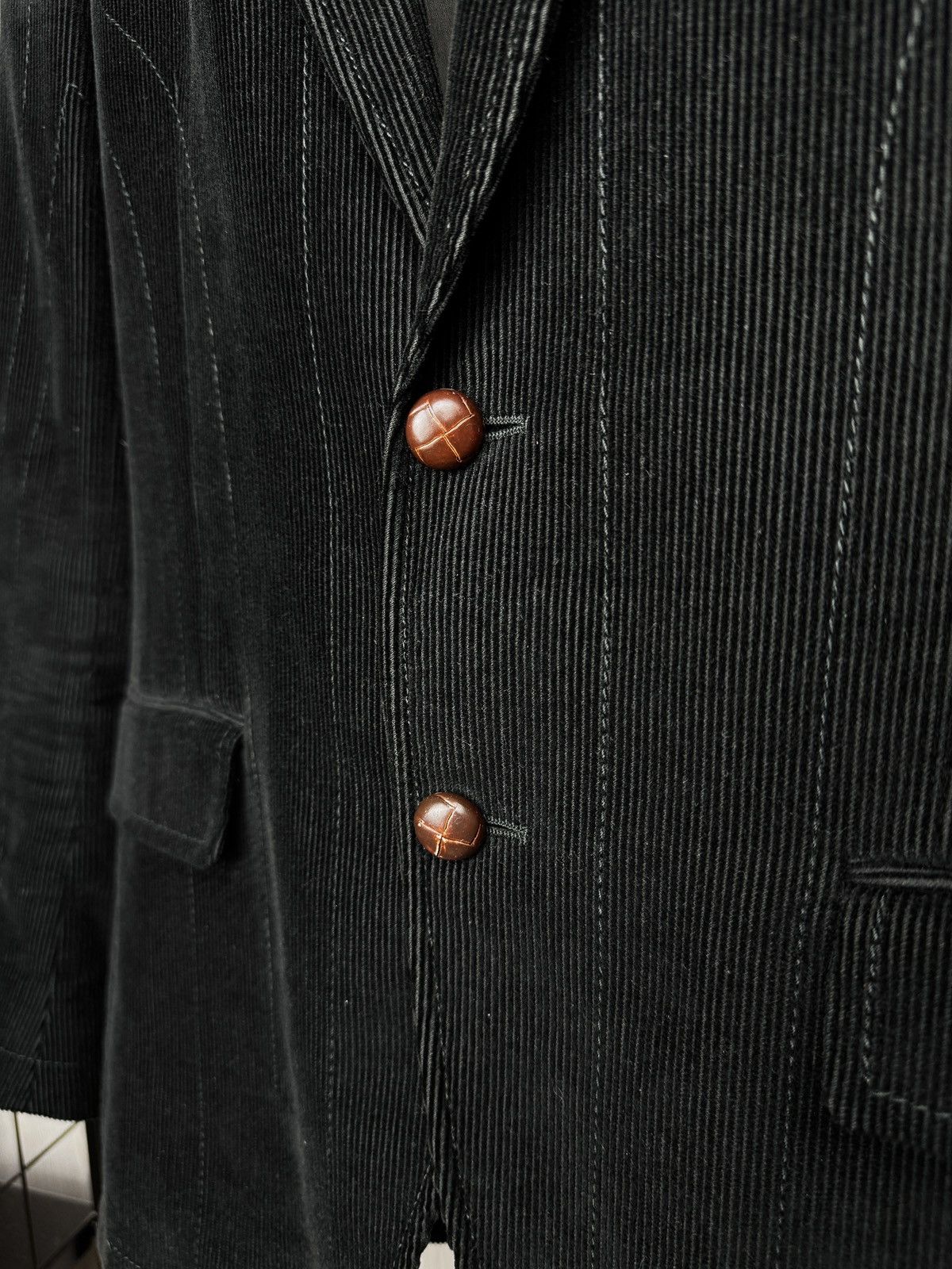 Dolce & Gabbana Dolce & Gabbana black corduroy leather buttons blazer sz 48 Size 38R - 6 Thumbnail