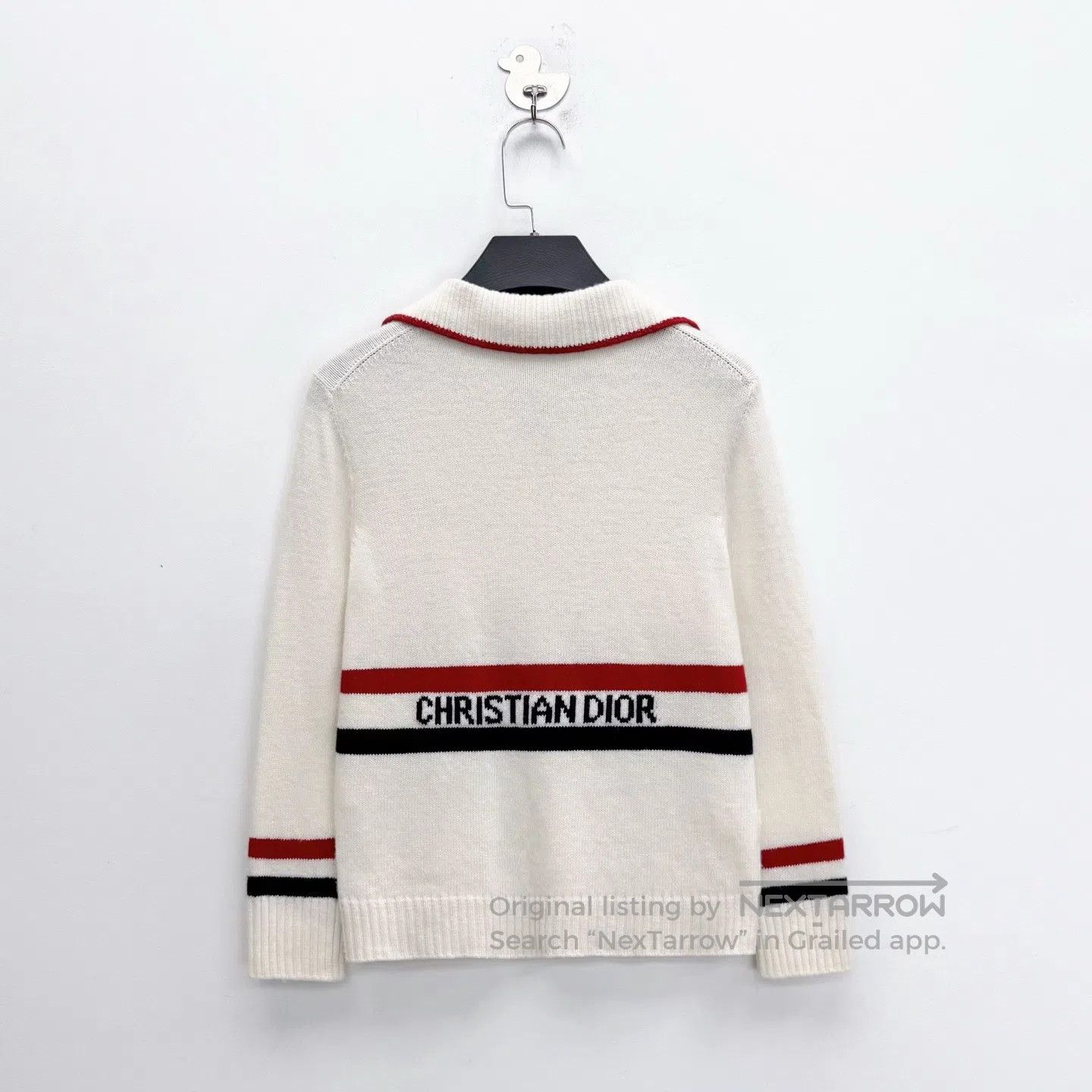 Dior Dior Off-White Gull Collar Striped Intarsia Cashmere Sweat Size XS / US 0-2 / IT 36-38 - 2 Thumbnail