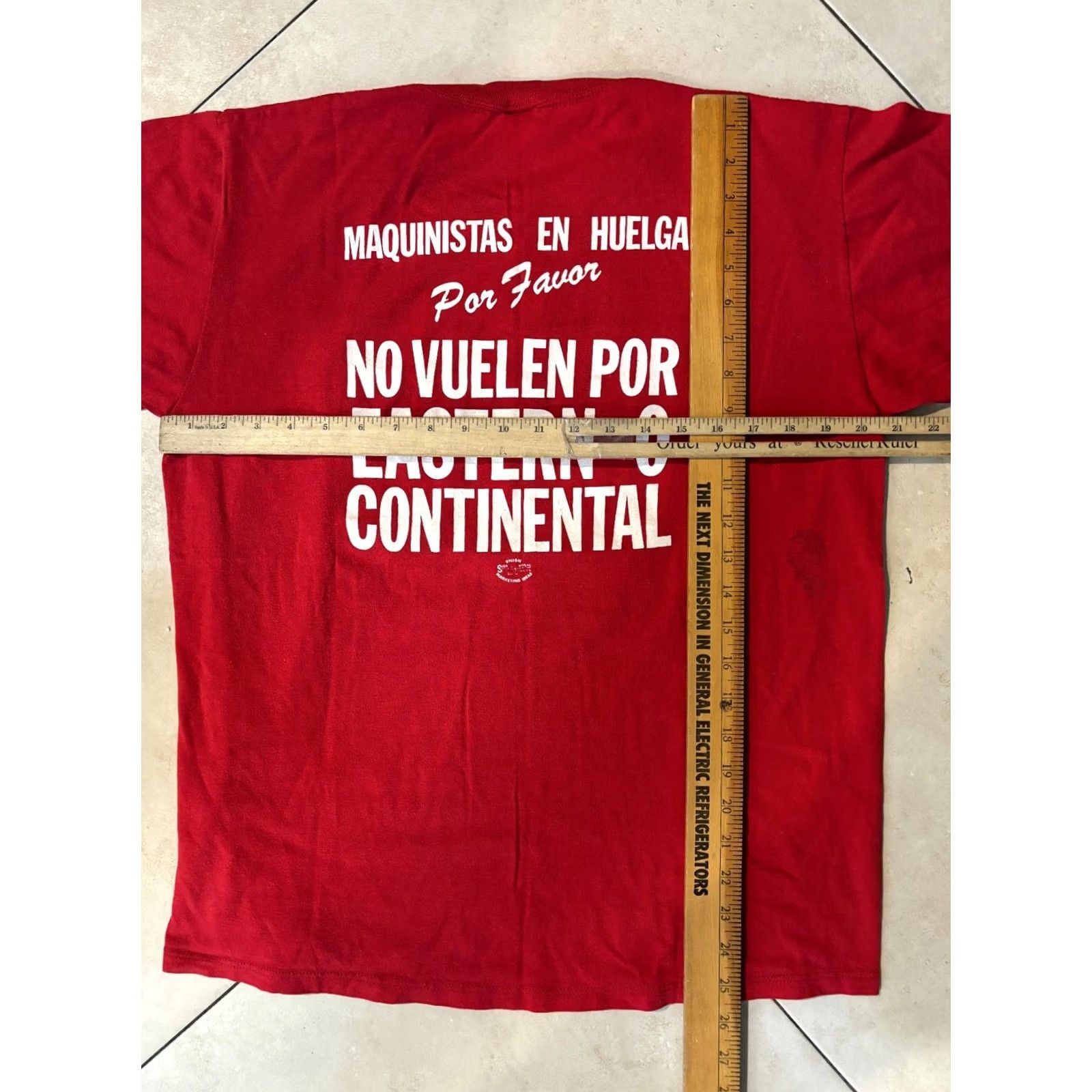 Jerzees VINTAGE Union Strike Don't Fly T-Shirt Red Men's XL 80s Jerzees Cotton Short Sleeve Basic Tee 678 Mens Size US XL / EU 56 / 4 - 6 Thumbnail