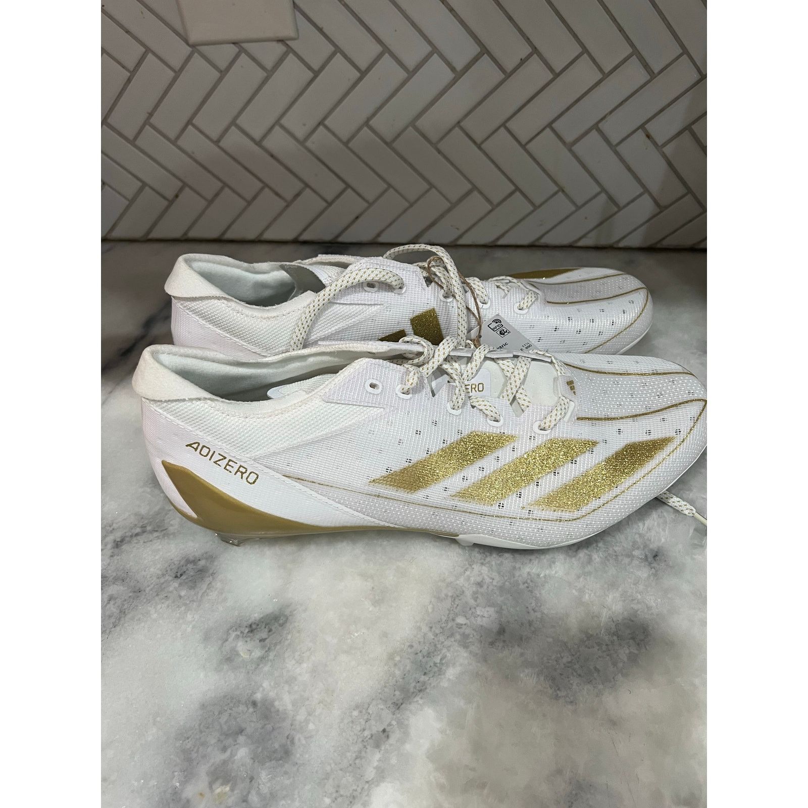Adidas Adidas Adizero Electric Football Cleats White Gold Men Size US 10.5 / EU 43-44 - 1 Thumbnail