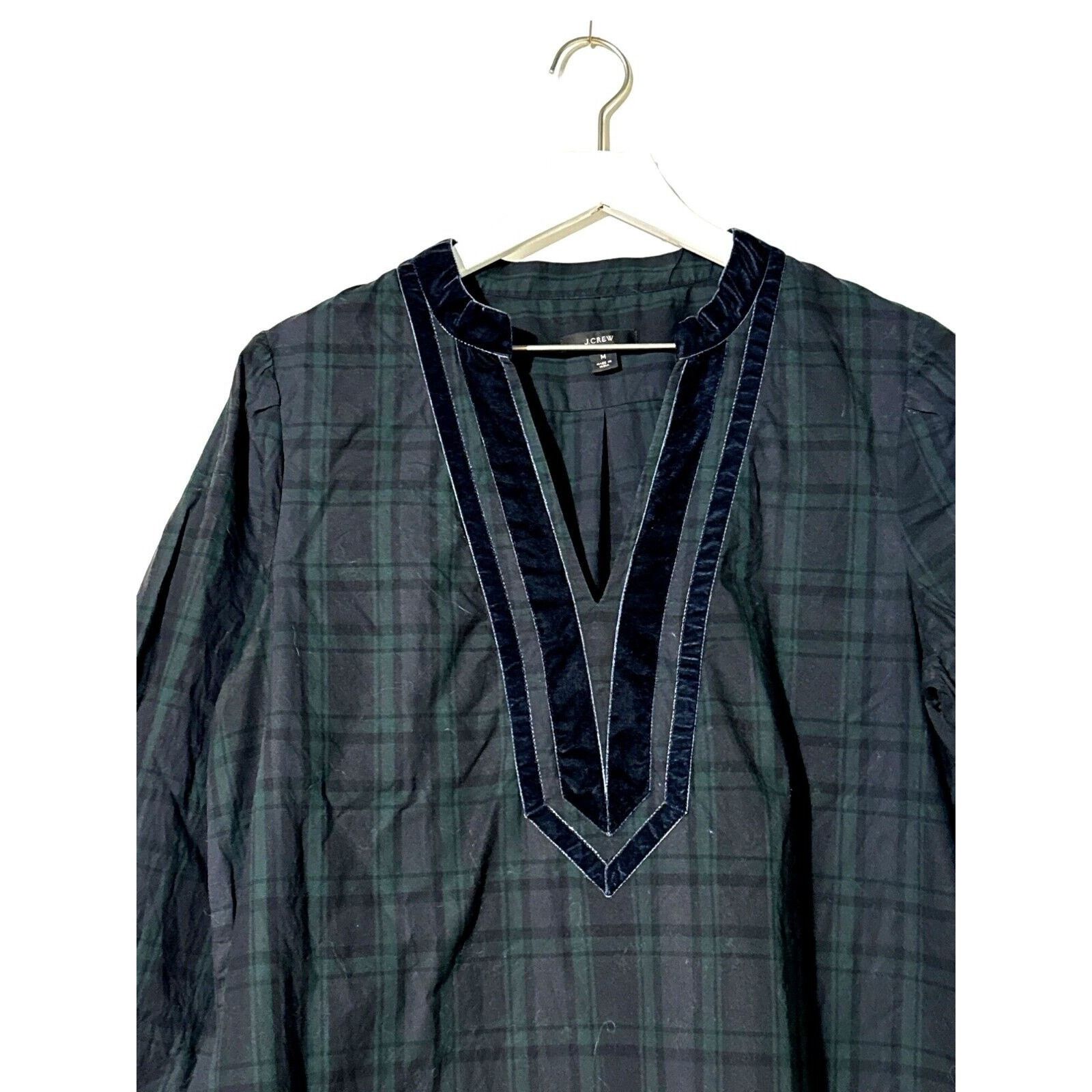 J.Crew J.Crew Black Label Plaid Velvet V-Neck Shirt Medium Size M / US 6-8 / IT 42-44 - 4 Thumbnail