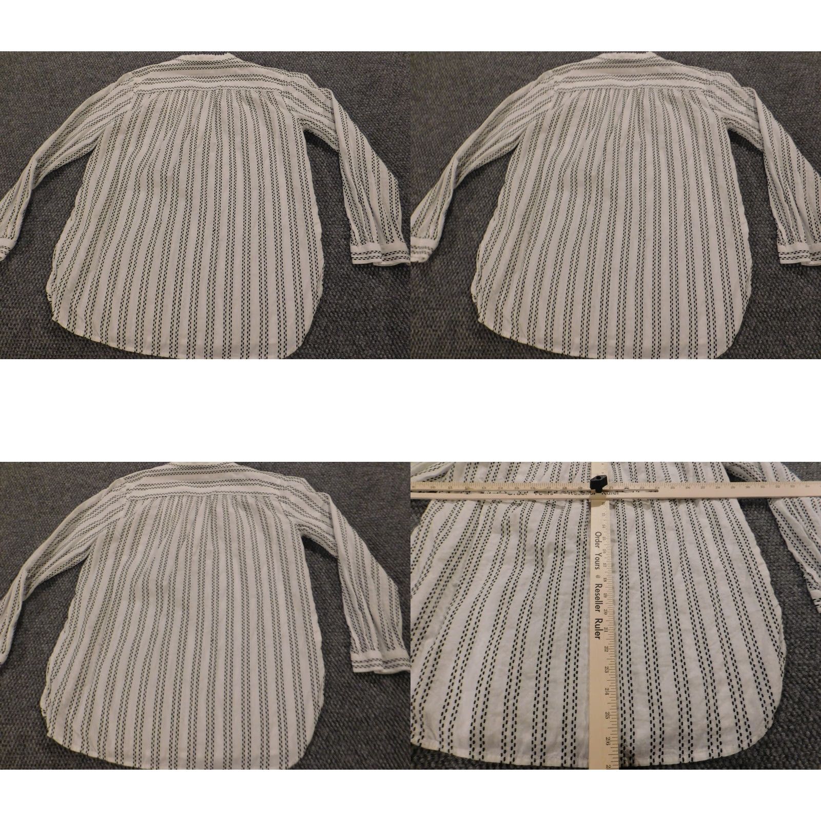 Ann Taylor Loft Ann Taylor Blouse Shirt White Striped Petite PS Long Sleeve Round Neck Pullover Casual Women's Modern Basic Size S / US 4 / IT 40 - 8 Thumbnail