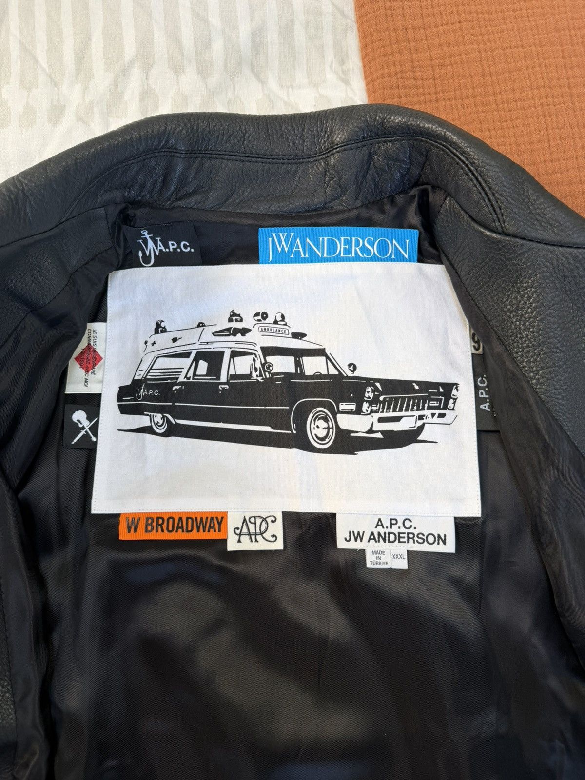 A.P.C. × JW Anderson A.P.C. x JW Anderson Morgan Leather Biker Jacket Black- NEW Size US XXL / EU 58 / 5 - 7 Thumbnail