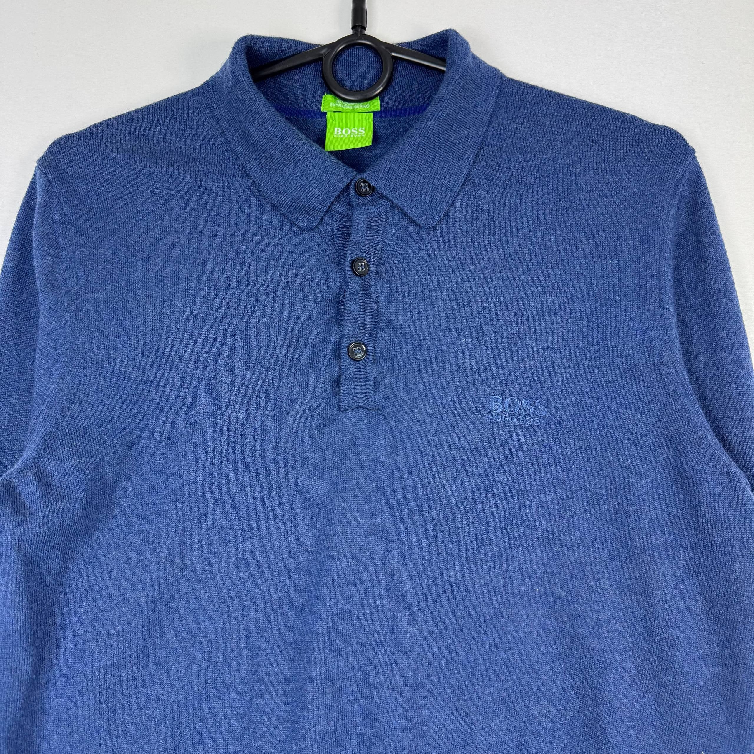 Hugo Boss Hugo Boss Knit Polo Sweater Navy Mens Size M Size US M / EU 48-50 / 2 - 2 Thumbnail