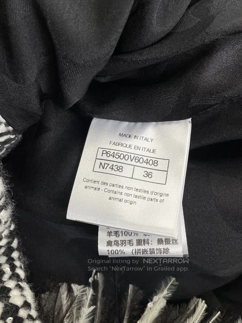 Chanel Chanel 20A Tweed Feather Coat. Size US XS / EU 42 / 0 - 6 Thumbnail