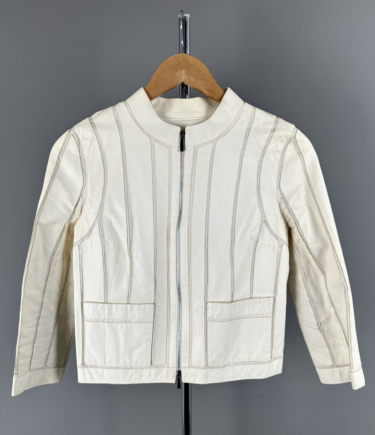 Loewe - Two way zipper - Lamb Skin Leather Biker Jacket