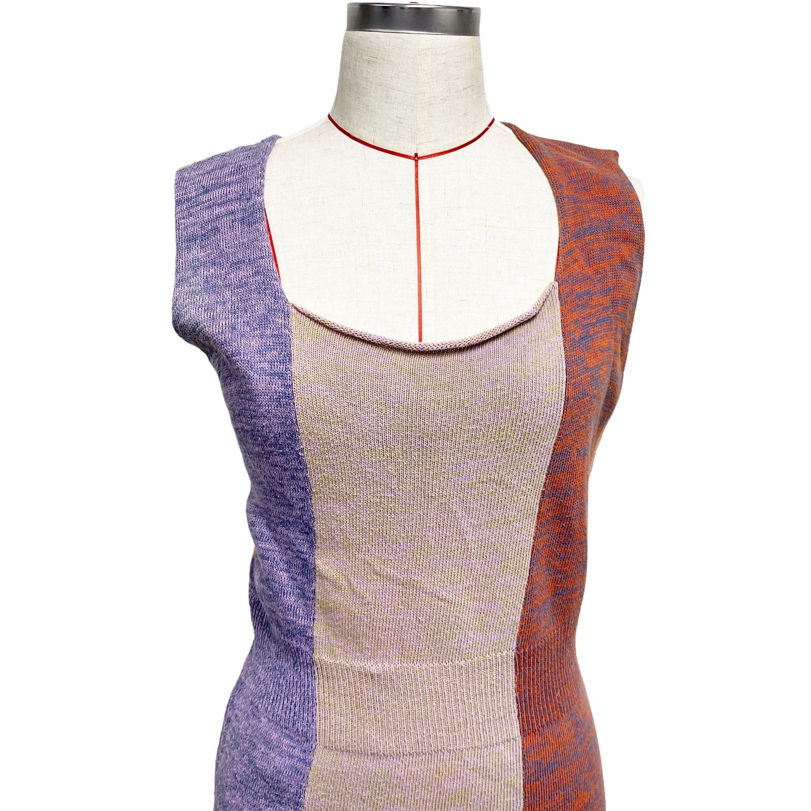 Other Anntian Patchwork Knit Stretch Sleeveless Dress Size S / US 4 / IT 40 - 2 Thumbnail