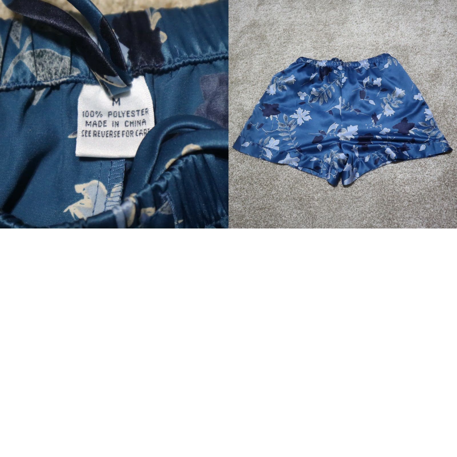 Vintage Kim Rogers Pajama Set Flowers Blue 2 piece Shirt & Bottom Women M Medium Blue Floral Medallion Fall Winter Vintage No Size ONE SIZE - 8 Thumbnail