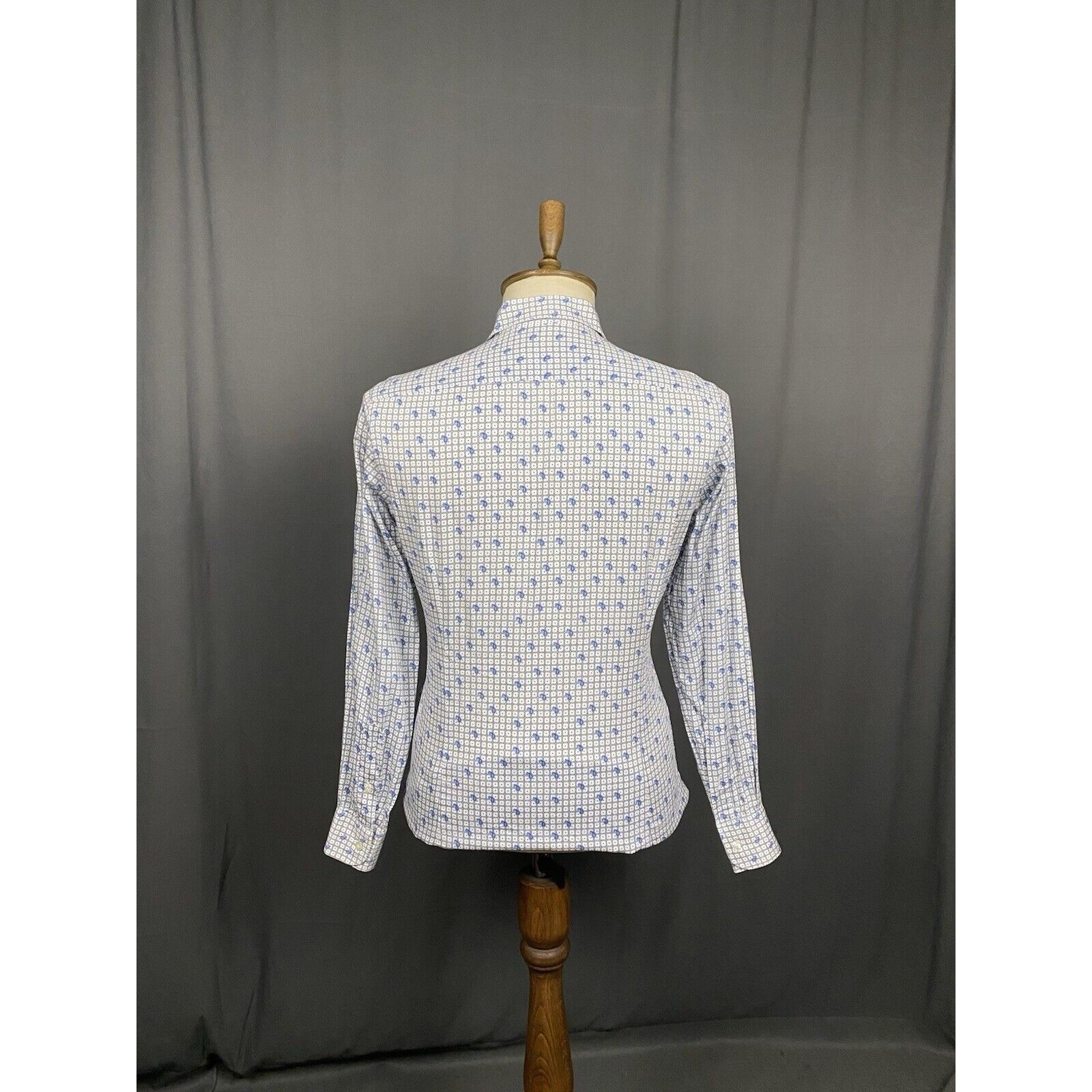 Etro Etro Paisley Men's White Blue Longsleeve Checked Shirt Size Size US S / EU 44-46 / 1 - 7 Thumbnail