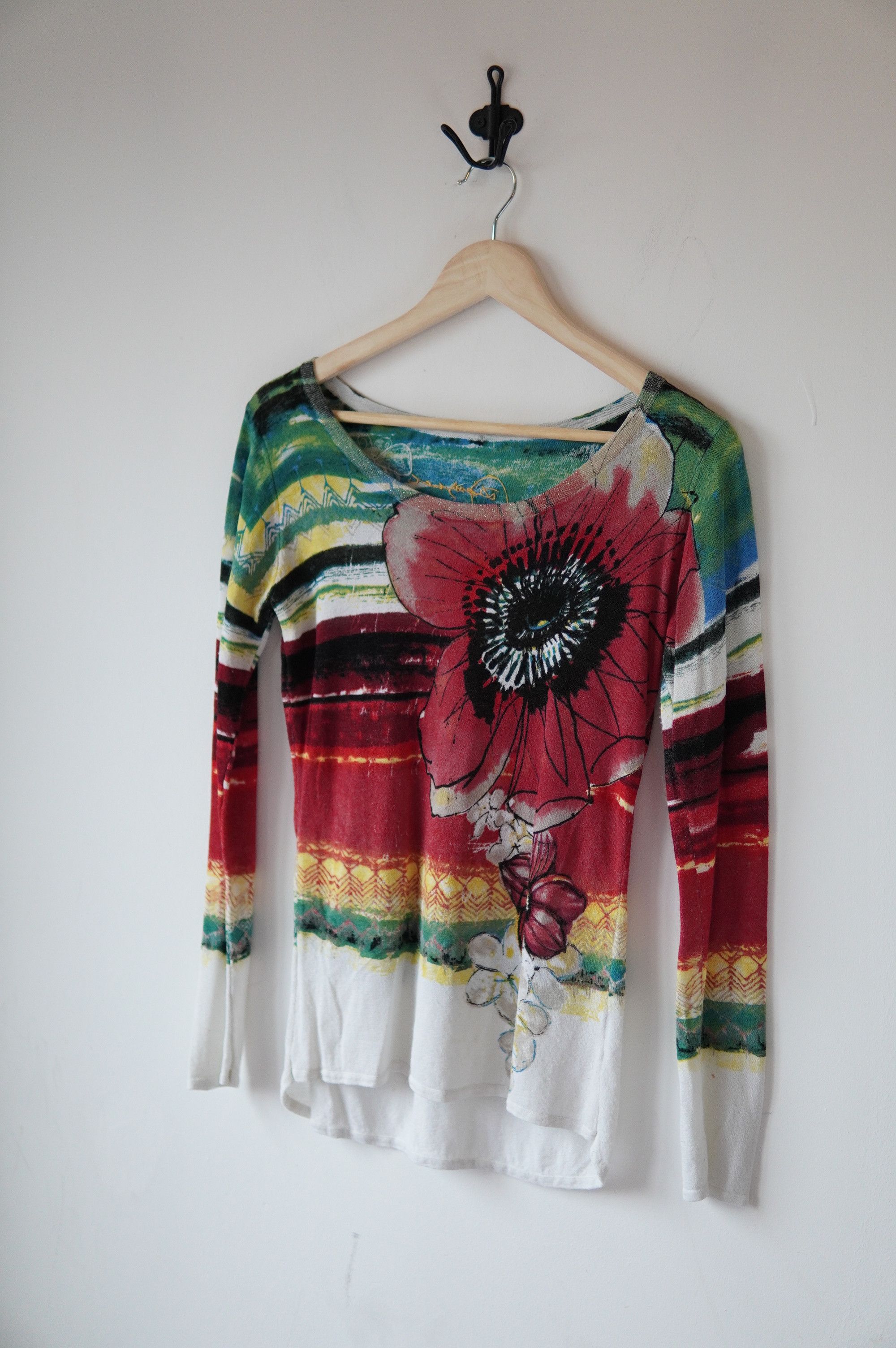 Desigual Desingual Floral Mesh Relaxed Blouse Top Size M / US 6-8 / IT 42-44 - 2 Thumbnail