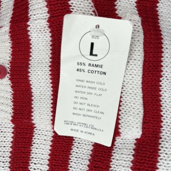 Vintage Vintage red white stripe 80’s cotton blend button up sweater Size L / US 10 / IT 46 - 8 Thumbnail