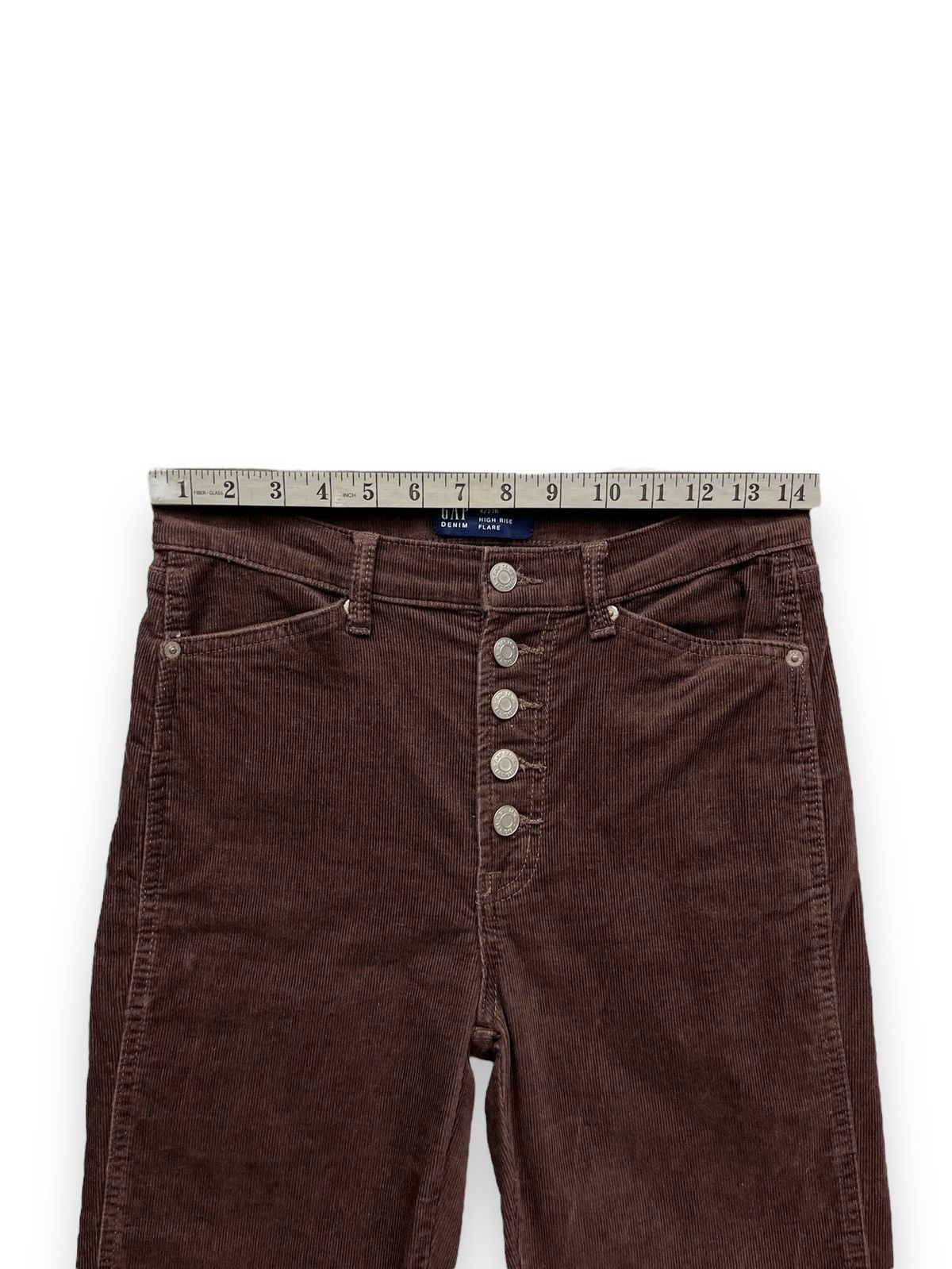 Gap FYE BUTTON FLY🔥GAP Classic Stretch Corduroy High Rise Flare Size US 28 / EU 44 - 9 Thumbnail