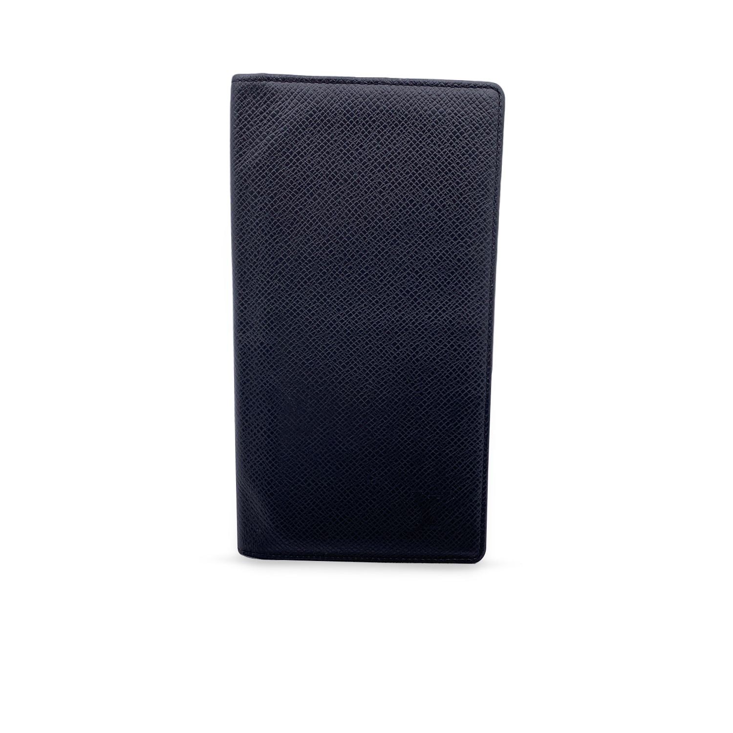 image of Louis Vuitton Vintage Black Taiga Porte Chequier Checkbook Wallet, Women's