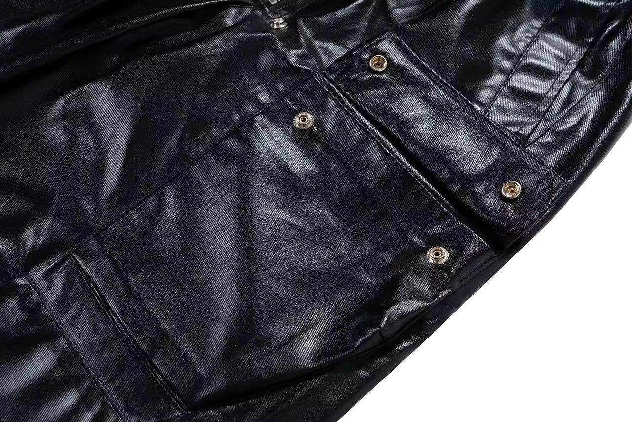 Japanese Brand × Vintage mauroicardi black shiny leather pants Size US 34 / EU 50 - 9 Thumbnail