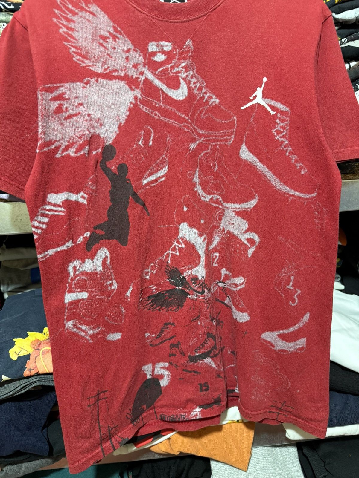 Jordan Brand Vintage 2000’s Nike Air Jordan Shoes Basketball AOP T-Shirt Size US S / EU 44-46 / 1 - 7 Thumbnail