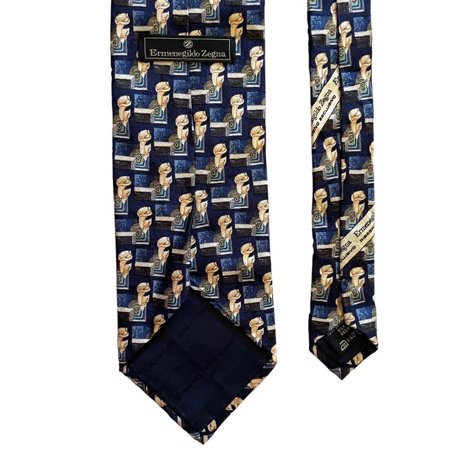 Ermenegildo Zegna Ermenegildo Zegna Blue Calla Lily Floral Patterned Silk Tie Size ONE SIZE - 4 Thumbnail