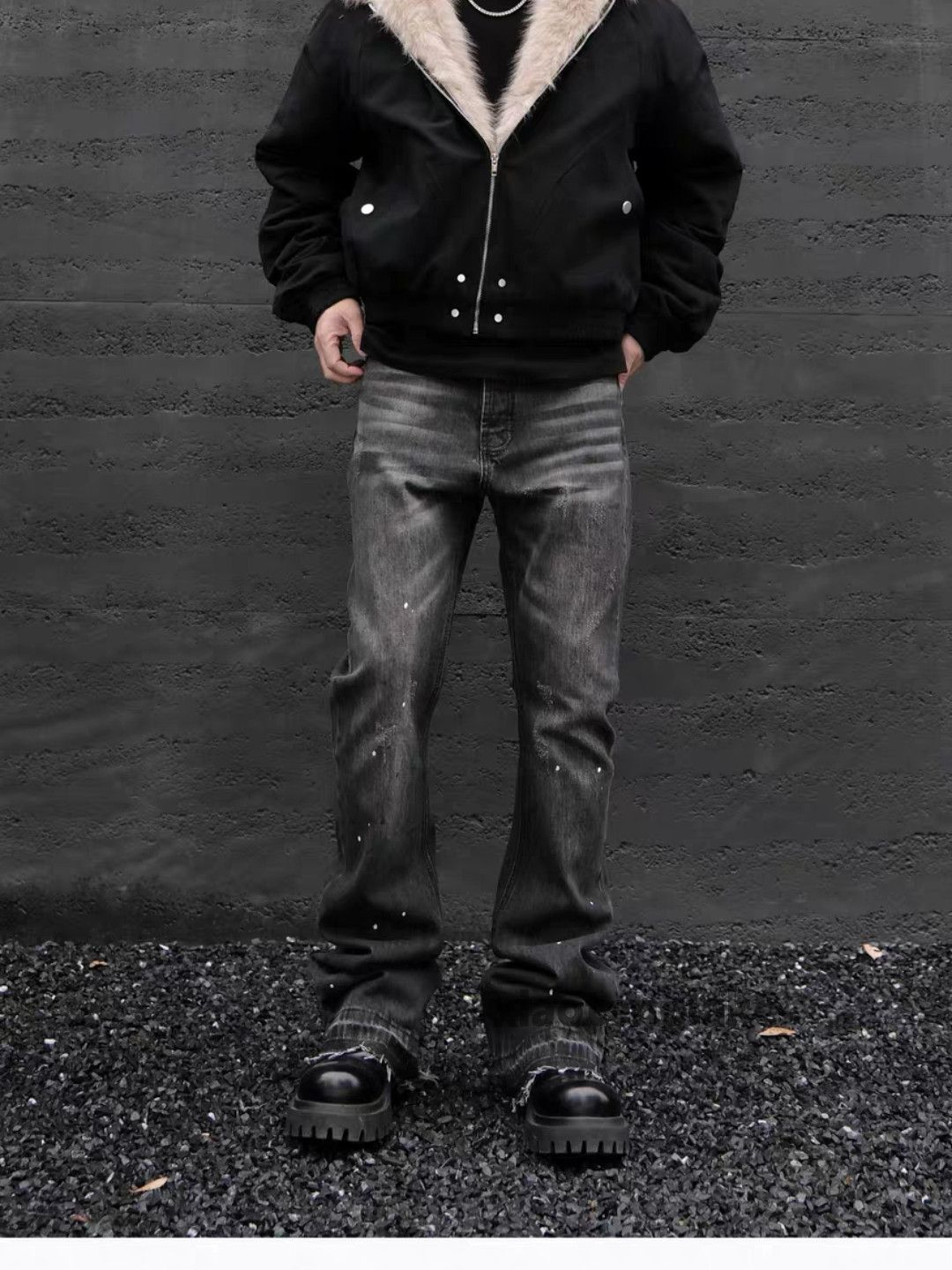 Jean × Vintage Washed faded cleanfit yuppie paint bootcut flared jeans Size US 30 / EU 46 - 9 Thumbnail